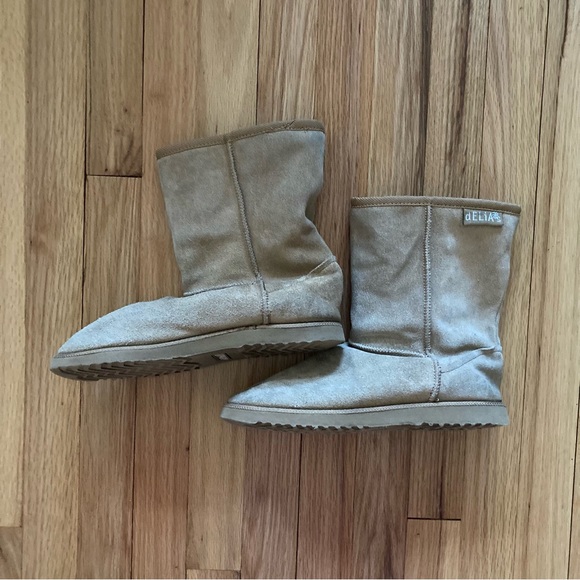 GUC Vintage Delias Aspen Shorti suede sherpa lined booties. UggSand  Size 8. - Picture 3 of 11